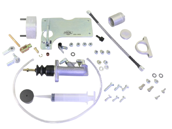 MDL LF Series 62-65 Fairlane Hydraulic Clutch Master Kit, .750" Bore, Silver Billet Reservoir